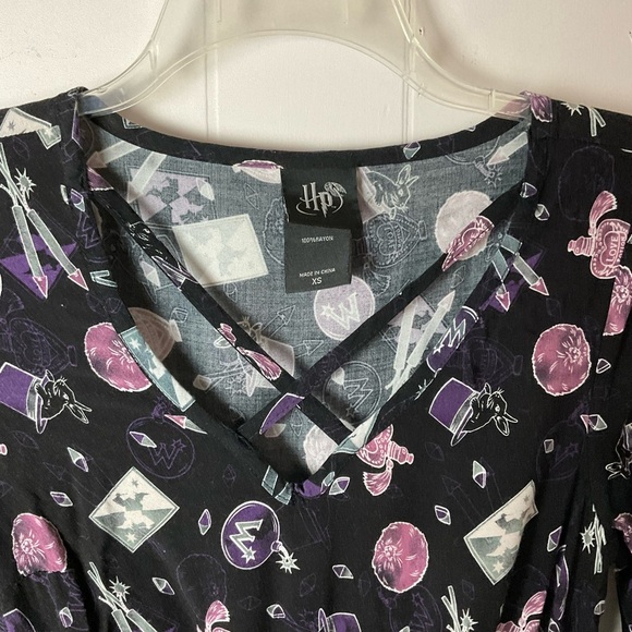 Harry Potter Womens Long Sleeve Dress Black With Love Potion Size XS - Picture 2 of 3